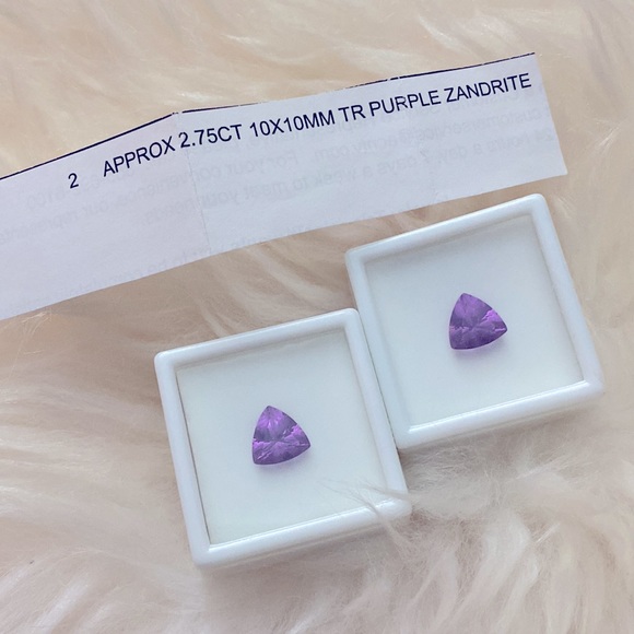 🆕2 Estate Trillion Cut Genuine Zandrite Stones, 2.75 ctw Each - Picture 2 of 4